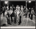 Lewis J. Stadlen, Dennis J. Reardon, Charles Durning, Tom Aldredge, Ronny Cox, Joseph Papp and Bernard Gersten in the stage production The Happiness Cage