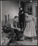 Robert Alda, Paul Langton and Linda Darnell in the stage production Harbor Lights