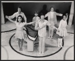 Clockwise from left: Elaine Petricoff, Jack Blackton, Dan Goggin, Marvin Solley, Sharron Miller, and Danny Guerrero in the stage production Hark!