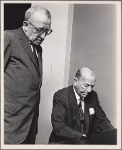 Harry Kurnitz and Noël Coward in rehearsal for the stage production The Girl Who Came to Supper