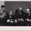 Joe Layton, Noël Coward, book writer Harry Kurnitz, and producer Herman Levin in rehearsal for the stage production The Girl Who Came to Supper