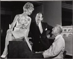 José Ferrer, Florence Henderson, and Noël Coward in rehearsal for the stage production of The Girl Who Came to Supper