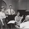 José Ferrer, Florence Henderson, rehearsal pianist Martha Johnson, and Noël Coward in rehearsal for the stage production The Girl Who Came to Supper