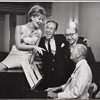 Florence Henderson, José Ferrer, Herman Levin, and Noël Coward in a publicity shot for the original 1963 Broadway production of "The Girl Who Came to Supper"