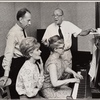 José Ferrer, Noël Coward, Florence Henderson, and rehearsal pianist Martha Johnson in rehearsal for the stage production The Girl Who Came to Supper