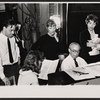Stephen Sondheim, Carol Bruce, Richard Rodgers and Elizabeth Allen in rehearsal for the stage production Do I Hear a Waltz?