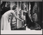 Carol Burnett and trained animal Smaxie [sea lion] in the stage production Fade Out - Fade In