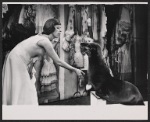 Carol Burnett and animal actor [Smaxie the trained sea lion playing a seal] in the stage production Fade Out - Fade In