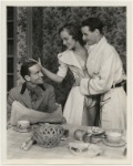 Frank Lawton, Penelope Dudley Ward, and Cyril Raymond in a scene from the stage production French Without Tears