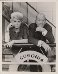 Elaine Stritch and Noël Coward in a promotional photograph for the original Broadway production of "Sail Away"