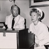 Elaine Stritch and Noël Coward in a promotional photograph for the original Broadway production of "Sail Away"