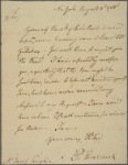 Letter to Jacob Cuyler, Albany