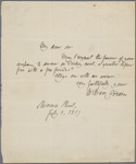 Autograph letter signed to [?], 1 July 1817