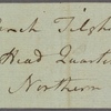 Letter to Col. Tench Tilghman, Headquarters Northern Army