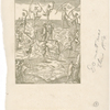 Captain John Smith taken captive by the savages and bound to a tree to be shot to death...