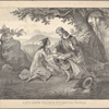 Capt. Smith teaching Pocohontas to read.