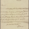 Letter to Sir George Yonge [Secretary at war]