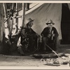 Squatters' camp on highway. Characters in scene from Resettlement film. Near Bakersfield, Calif. 1935