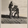 Pare Lorentz and Paul Ivano making Resettlement film near Bakersfield, Calif. 1935