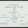 DINNER [held by] FALMOUTH HOTEL [at] "PORTLAND,ME" (HOTEL)