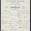 BREAKFAST [held by] SANFORD HOUSE [at] SANFORD FL (HOTEL)