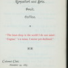 BANQUET [held by] COMMERCIAL CLUB OF CHICAGO [at] "CALUMET CLUB,[CHICAGO, IL.]" (CLUB)