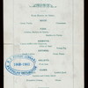 MENU [held by] PORCELLIAN CLUB [at] "HARVARD UNIVERSITY, CAMBRIDGE, MA"