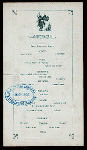 MENU [held by] PORCELLIAN CLUB [at] "HARVARD UNIVERSITY, CAMBRIDGE, MA"