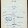 DINNER TO HON.JAMES G. BLAINE [held by] DELMONICO'S [at] "FIFTH AVE AND 26TH STRET, NY" (REST)