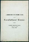 COMMEMORATION OF THE PILGRIM'S STATUE UNVEILING [held by] FOREFATHERS' DINNER [at] UNION LEAGUE CLUB NY; (CLUB)