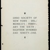 SIXTH ANNUAL BANQUET [held by] OHIO SOCIETY OF NEW YORK [at] "DELMONICOS, NEW YORK, NY" (HOT)