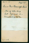 PRIVATE DINNER [held by] MR. AND MRS. BANCROFT DANS [at] "WASHINGTON, D.C." ([HOME?})