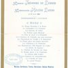 WEDDING DINNER[?] [held by] M. THEODORE DE LERBER; MLLE. HELENE LANDIS [at] SCHWEIZERHOF A LUCERNE {SWITZERLAND?] (FOR;)
