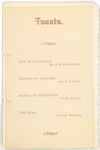 BANQUET [held by] H.M.M.B.A.OF THE US [at] "MONONGAHELA HOUSE,PITTSBURGH,PA"