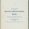 DINNER TO HON. WILLIAM RUMSEY [held by] UNION LEAGUE CLUB [at] "UNION LEAGUE CLUB, NY" (CLUB)