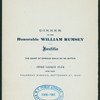 DINNER TO HON. WILLIAM RUMSEY [held by] UNION LEAGUE CLUB [at] "UNION LEAGUE CLUB, NY" (CLUB)