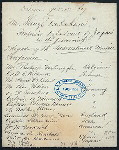 DINNER TO THE DELEGATES OF THE INTERNATIONAL MARINE CONFERENCE [held by] MR. SHIUZO ISUKAHARA [at] CHAMBERLIN'S [WASH.D.C.] ([REST])