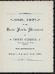 ANNUAL DINNER OF THE NEW YORK ALUMNI [held by] TRINITY COLLEGE [at] "DELMONICO'S, NEW YORK, NY" (HOT;)