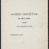 FIFTH ANNUAL BANQUET [held by] OHIO SOCIETY OF NEW YORK [at] "DELMONICO'S, NEW YORK, NY" (REST;)