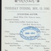 DINNER [held by] SPORTSMANS CLUB [at] POWERS HOTEL' PALMYRA NY (HOTEL;)