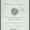 ANNUAL DINNER [held by] WASH.CHAPTER OF THE ORDER OF UNITED AMERICANS [at] "LYONS REST.259 BOWERY, NY" (REST;)