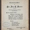 COMPLIMENTARY DINNER [held by] FRIENDS OF HON. JOHN C. SPOONER [at] "CHAMBELIN'S, WASHINGTON, D.C." (REST;)