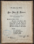 COMPLIMENTARY DINNER [held by] FRIENDS OF HON. JOHN C. SPOONER [at] "CHAMBELIN'S, WASHINGTON, D.C." (REST;)