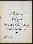 FIRST ANNUAL BANQUET [held by] HAMILTON CLUB [at] THE AUDITORIUM CHICAGO IL (CLUBHOUSE)