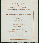 LUNCHEON AND DINNER [held by] DE KEYSER'S ROYAL HOTEL [at] BLACKFRIARS LONDON ENGLAND (FOR;)