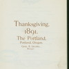 THANKSGIVING DINNER [held by] THE PORTLAND [at] "PORTLAND, OR"