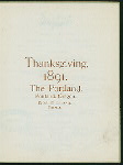 THANKSGIVING DINNER [held by] THE PORTLAND [at] "PORTLAND, OR"