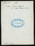 GRAND HOTEL MEN'S BANQUET [held by] HOTEL ASSOCIATION OF NEW YORK CITY [at] "DELMONICO'S, NEW YORK, NY" (REST;)