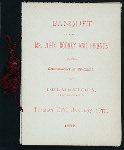 BANQUET FOR JOHN ROONEY AND FRIENDS [held by] COMMISSIONER OF VENEZUELA NAPOLEON DOMINICI [at] "DELMONICO'S, NEW YORK, NY" (REST;)