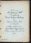 DINNER IN HONOR OF JAMES J. HILL, PRES. OF GREAT NORTHERN RR [held by] CITIZENS OF ST. PAUL [at] THE ABERDEEN [ST. PAUL MN?] (HOTEL;)